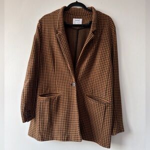 Old Navy Brown Houndstooth Blazer